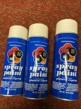 M5735 White 3x Spray Paint Cans Fast Dry Gloss Interior Exterior