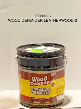 Wood Defender 187797000557 200 Series Leatherwood Transparent Stain 5 Gal Dented Can