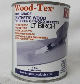 Wood-tex 076818210207 Repair Face Grade Synthetic Putty Light Birch 1 Pint 1.25 Lb