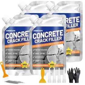 Xindesan 979420120015 Concrete Crack Filler 84oz Grey High Elasticity Self Leveling Cement Caulk Inch