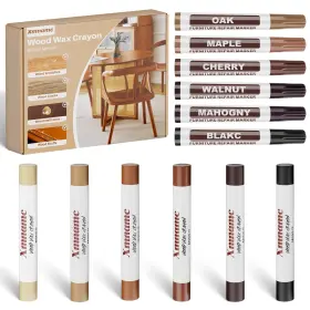 Xmnamc 635412008650 Wood Filler Sticks 12 Colors Wax Crayons Furniture Markers Touch Up For