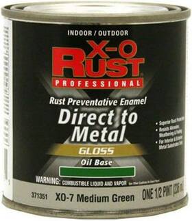 Xo Rust 042909371355 Oil Base Xo-7 Medium Green Gloss Half Pint