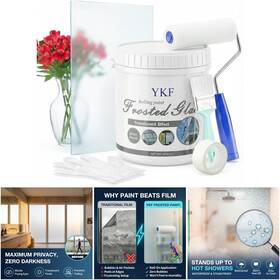 Ykf Ykf Frosted Glass 16 35 Frosted Glass Paint 16 Oz Permanent Privacy Coating Matte Finish Bathrooms