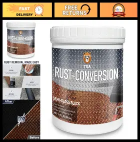 Yoa-fd02 Yoa Rust Converter Paint And Metal Primer 2 In 1 Matte Black 16oz. Suitable For
