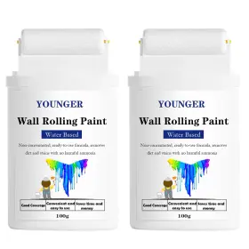 Bu1628 Younger.com White Paint Water Based And Low Odor Wall Coating With Roller Brush Kit