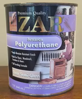 263-12 Zar Interior Polyurethane Clear Semi Gloss Quart / Shelfware