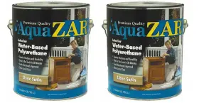 32513 Zar Aqua Interior Water-based Polyurethane Clear Satin 1-gallon 2-pack