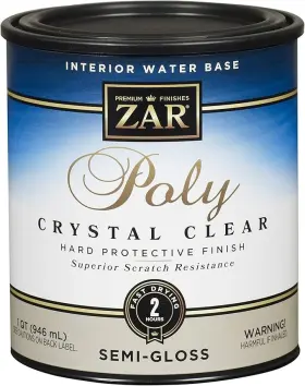 34512 Zar Wood Finish Semi Gloss Water Based Polyurethane Crystal Clear 1-qt