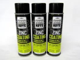 Zinc Kote 860001899160 Cold Galvanizing Paint 22 Oz Aerosol - 3 Cans