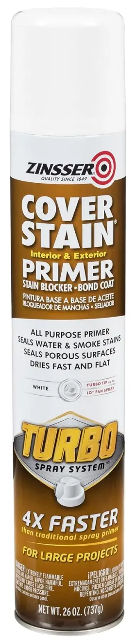 Zinsser 020066452346 Cover Stain Turbo Primer Spray 26 Oz White