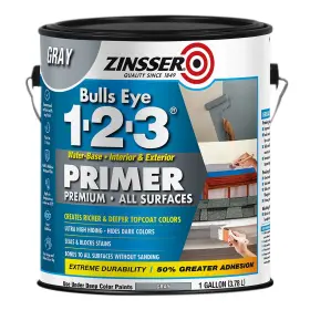 285085 Zinsser Bulls Eye 1-2-3 Primer For All Surfaces Gray Gallon