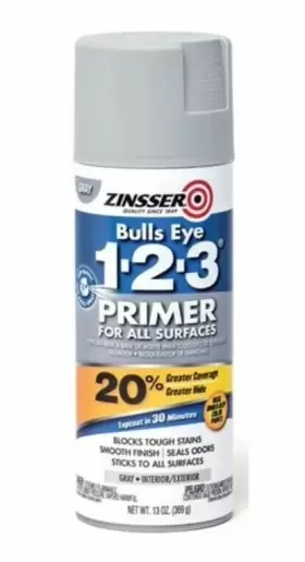 290971 Zinsser Bulls Eye 1-2-3 Primer Spray Gray 13 Oz