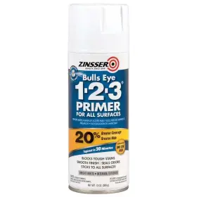 Zinsser 445046525576 Bulls Eye 1-2-3 13 Oz. White Oil-based Interior/exterior Primer And Sealer Spray
