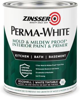 Zinsser A626zzsv8 02774 Perma-white Mold And Mildew Proof Interior Paint Quart Eggshell