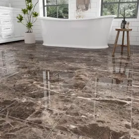 F-g-brown-10 Zrjt 12 Inch X Peel And Stick Floor Tiles Waterproof Polish Taupe Marble Self Adh