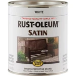 Rust-oleum 7791502 Enamel Paint, Satin, White, Qt, Can, 60 To 100 Sq-ft/qt Cov New. Price: $33.88.