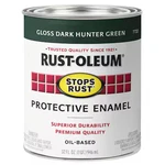 Rust-oleum 7733502 Interior/exterior Paint, Gloss, Oil Base, Dark Hunter Green, New. Price: $18.15.