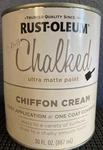 Rust-oleum Chalked Ultra Matte Paint Chiffon Cream (1 Quart) New. Price: $21.99.