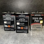 3 Lot Minwax 40900000 Wipe-on Poly 1 Pint Gloss New. Price: $107.99.