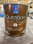 1 Quart Sherwin Williams Duration Interior Satin Paint/ Ultra-deep Base New. Price: $14.99.