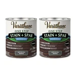 Varathane Kona Semi-gloss Water-based Exterior Spar Urethane, Quart, 2 Pk New. Price: $67.03.