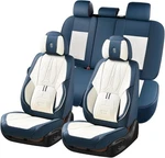 Chifengzun Car Seat Covers Full Set With Lumbar Support, Nappa Leather Blue New. Price: $84.99.