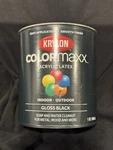 Krylon Colormaxx Acrylic Latex Paint (indoor/outdoor) Gloss Black 1 Quart New. Price: $11.84.