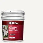 5 Gal White Flat Latex Interior/exterior Masonry Stucco Brick Paint Self-priming New. Price: $175.20.