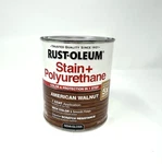 American Walnut, Rust-oleum Stain + Polyurethane Semi-gloss -330056, Quart New. Price: $24.99.