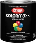 Krylon K05605007 Colormaxx Acrylic Latex Paint Gloss Black 1/2 Pint Ships Fast New. Price: $12.99.