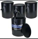 Master Elite 1 Gallon Plastic Paint Can Bucket, Pack Of 4 Triple Lock Airtight Z Open. Price: $35.00.