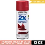 Rust-oleum Painter's Touch 2X Ultra Cover Spray Paint, 12OZ, Satin Colonial Red New. Price: $16.40.