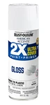 Rust-oleum American Accents 2X Gloss Spray Paint + Primer, 12 Oz,, White New. Price: $9.79.