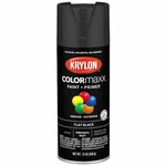 Krylon K05546007 Spray Paint, Black, Flat, Solvent, 12 Oz New. Price: $7.59.
