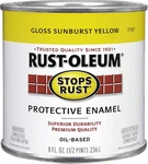 7747730 Stops Rust Brush On Paint, Half Pint, Gloss Sunburst Yellow New. Price: $21.95.