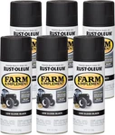 Rust-oleum 280130-6PK Farm & Implement Spray Paint, Low Gloss Black, Pack Of New. Price: $86.99.