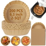 200PCS Air Fryer Disposable Paper Liner, 6.3"ROUND, Wood Color New. Price: $16.29.