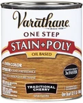 Varathane 225246H Oil-based One Step Stain + Poly, Quart, Traditional Cherry New. Price: $64.01.