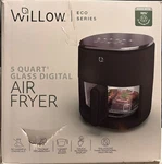 Willow 5-QT Glass Digital Air Fryer W/ Touch-screen, 1500 W, Black New. Price: $79.99.