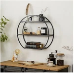 Industrial 3-TIER Semi-circle Wall Shelves With Metal Bracket And Wood Used. Price: $33.90.
