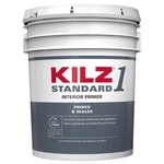 Kilz Standard White Flat Water-based Acrylic Primer Sealer 5 Gal. New. Price: $117.73.