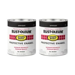 Rust-oleum 7777502-2PK Stops Brush On Paint, Quart, Satin Black, Pack New. Price: $27.31.