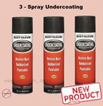 3 Pack Spray Black Rubberized Undercoating Aerosol Cans Stops Rust Formula New. Price: $38.60.