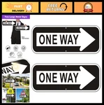 Reflective One Way Sign (2 Pack) 18X6" Aluminum Metal, Rust-free, Waterproof,. Price: $29.69.