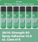 Case Of Hi-strength Spray Adhesive 90 14.6 Oz Cans Industrial Glue New. Price: $85.00.