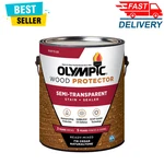 Olympic Wood Protector Cedar Semi-transparent Exterior Stain & Sealer, 1 Gallon New. Price: $39.59.
