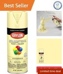Transform Surfaces With Krylon Satin Meringue Yellow Spray Paint & Primer, 12OZ New. Price: $16.95.