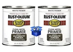 2 Pack Rust-oleum White Primer 1 Qt Stops Clean Metal Alkyd Oil-based New. Price: $57.50.