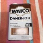 Rust-oleum Watco Danish Oil Wood Finish, Low Voc, Quart Medium Walnut One Qt. New. Price: $17.25.