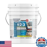 Zinsser Bulls Eye 1-2-3 Gray Water-base Primer, 5 Gallon, Interior/exterior New. Price: $221.44.